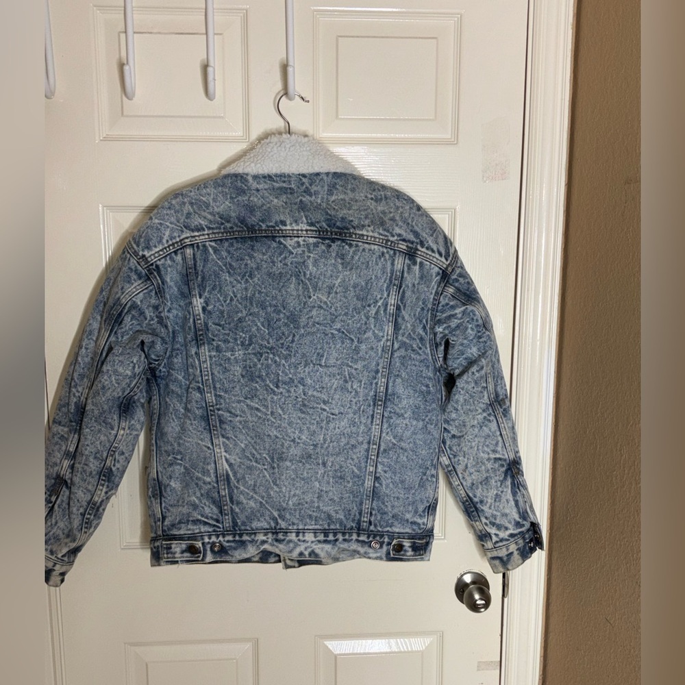 Vintage 1980's Levi's Denim Sherpa Fur Lined Trucker Jean Jacket Unisex Medium - Picture 12 of 16